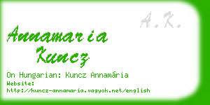 annamaria kuncz business card