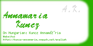 annamaria kuncz business card